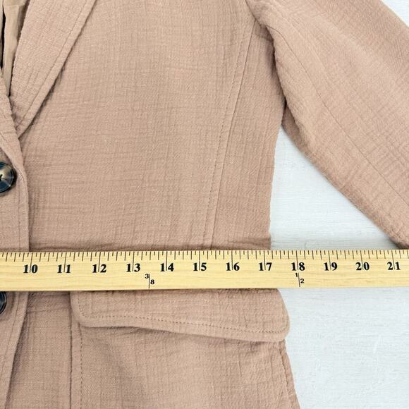 Madewell Blazer Size XS Tan Larsen Cotton Linen Relaxed Minimalist Career Preppy - Picture 14 of 16